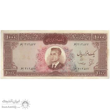 اسکناس 1000 ریال (بهنیا - سمیعی) - تک - VF35 - محمد رضا شاه