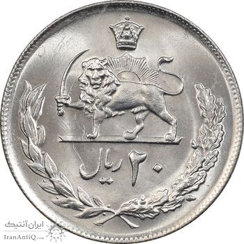 سکه 20 ریال 1357 - MS66 - محمد رضا شاه سکه 20 ریال 1357 - MS66 - محمد رضا شاه