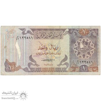 اسکناس 1 ریال بدون تاریخ (1985) حمد بن خلیفه آل ثانی - تک - VF35 - قطر