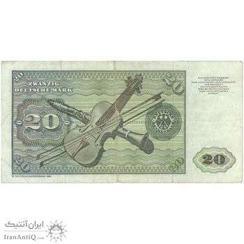 اسکناس 20 مارک 1980 جمهوری فدرال - تک - VF - آلمان