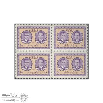 تمبر دیدار پادشاه مراکش سلطان حسن دوم 1347 - محمدرضا شاه