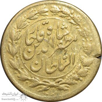 سکه طلا 5000 دینار خطی - صاحب الزمان - نوشته بزرگ - AU50 - مظفرالدین شاه