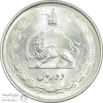 سکه 10 ریال 1324 - MS63 - محمد رضا شاه