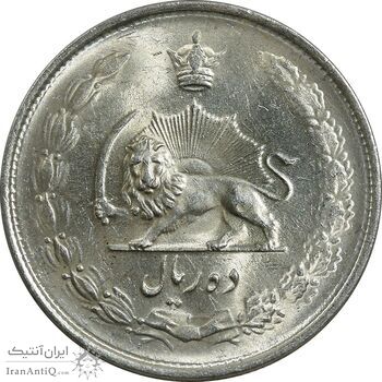 سکه 10 ریال 1324 - MS63 - محمد رضا شاه
