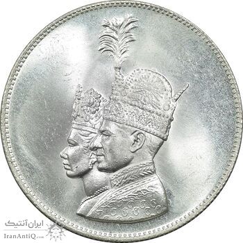 مدال نقره جشن تاجگذاری 1346 - MS65 - محمد رضا شاه