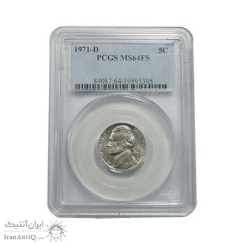 سکه 5 سنت 1971D جفرسون - MS64 - آمریکا