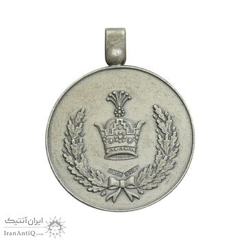 مدال نقره خدمت - دو رو تاج - ضرب SPORRONG - رضا شاه