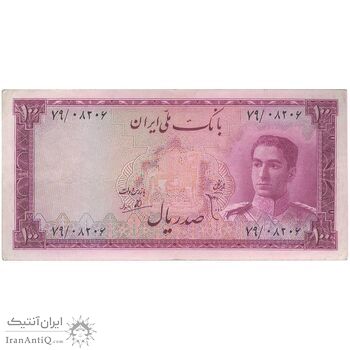 اسکناس 100 ریال سری سوم - تک - VF35 - محمد رضا شاه