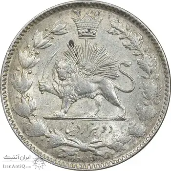 سکه 2000 دینار 1330 خطی - MS60 - احمد شاه