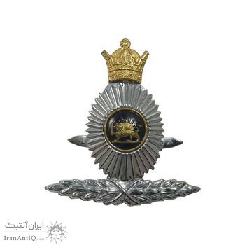 نشان کلاه نیروی زمینی ارتش - با برگ زیتون - UNC - محمد رضا شاه