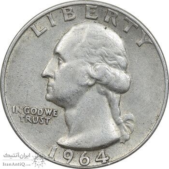 سکه کوارتر دلار 1964D واشنگتن - EF40 - آمریکا سکه کوارتر دلار 1964D واشنگتن - EF40 - آمریکا
