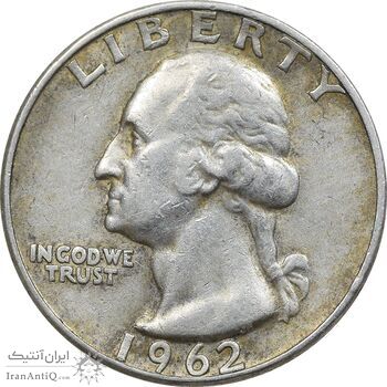 سکه کوارتر دلار 1962D واشنگتن - VF35 - آمریکا سکه کوارتر دلار 1962D واشنگتن - VF35 - آمریکا