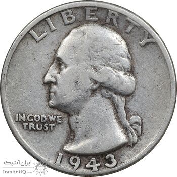 سکه کوارتر دلار 1943S واشنگتن - VF35 - آمریکا سکه کوارتر دلار 1943S واشنگتن - VF35 - آمریکا