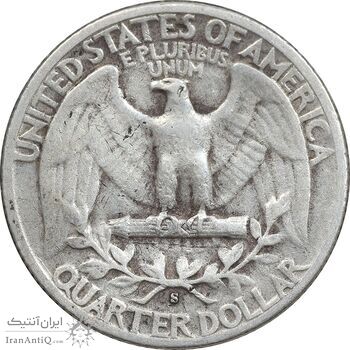 سکه کوارتر دلار 1943S واشنگتن - VF35 - آمریکا سکه کوارتر دلار 1943S واشنگتن - VF35 - آمریکا