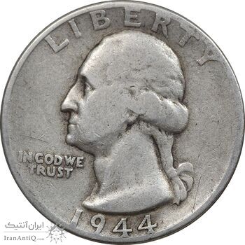 سکه کوارتر دلار 1944 واشنگتن - VF30 - آمریکا سکه کوارتر دلار 1944 واشنگتن - VF30 - آمریکا