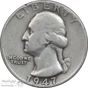 سکه کوارتر دلار 1947 واشنگتن - VF30 - آمریکا سکه کوارتر دلار 1947 واشنگتن - VF30 - آمریکا