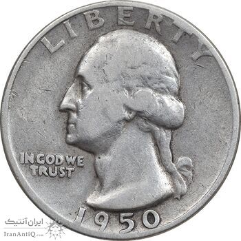 سکه کوارتر دلار 1950D واشنگتن - VF30 - آمریکا سکه کوارتر دلار 1950D واشنگتن - VF30 - آمریکا