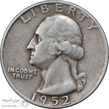 سکه کوارتر دلار 1952S واشنگتن - VF35 - آمریکا سکه کوارتر دلار 1952S واشنگتن - VF35 - آمریکا