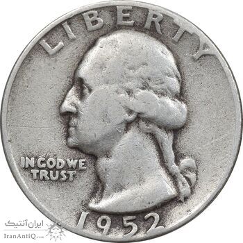 سکه کوارتر دلار 1952 واشنگتن - VF30 - آمریکا سکه کوارتر دلار 1952 واشنگتن - VF30 - آمریکا