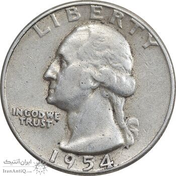 سکه کوارتر دلار 1954 واشنگتن - EF45 - آمریکا سکه کوارتر دلار 1954 واشنگتن - EF45 - آمریکا