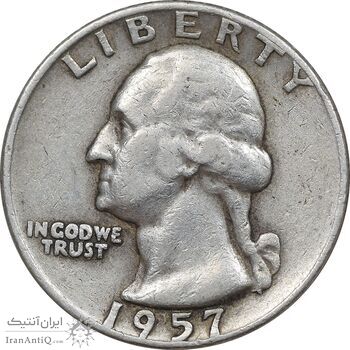 سکه کوارتر دلار 1957D واشنگتن - VF35 - آمریکا سکه کوارتر دلار 1957D واشنگتن - VF35 - آمریکا