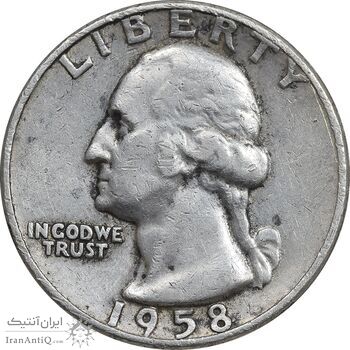 سکه کوارتر دلار 1958D واشنگتن - EF40 - آمریکا سکه کوارتر دلار 1958D واشنگتن - EF40 - آمریکا
