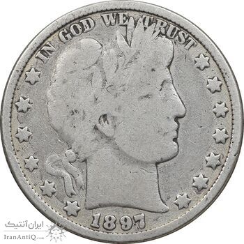 سکه نیم دلار 1897 باربر - VF20 - آمریکا