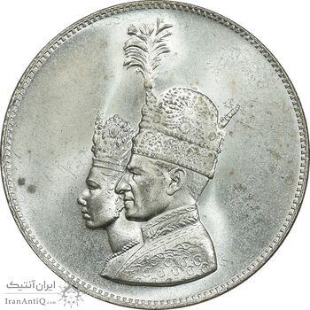 مدال نقره جشن تاجگذاری 1346 - MS64 - محمد رضا شاه