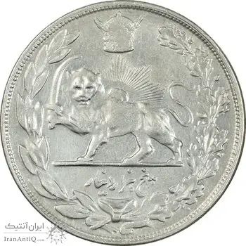 سکه 5000 دینار 1307 تصویری - EF45 - رضا شاه