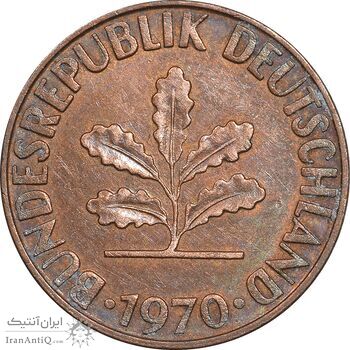 سکه 1 فینیگ 1970J جمهوری فدرال - AU50 - آلمان