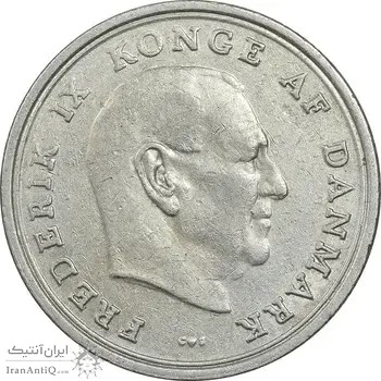 سکه 1 کرون 1968 فردریک نهم - EF45 - دانمارک