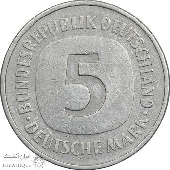 سکه 5 مارک 1975G جمهوری فدرال - EF45 - آلمان