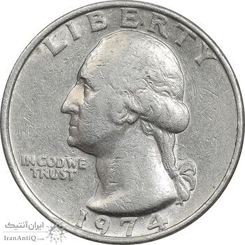 سکه کوارتر دلار 1974 واشنگتن - EF45 - آمریکا سکه کوارتر دلار 1974 واشنگتن - EF45 - آمریکا