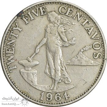 سکه 25 سنتاوو 1964 جمهوری - EF45 - فیلیپین سکه 25 سنتاوو 1964 جمهوری - EF45 - فیلیپین