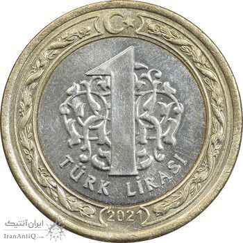 سکه 1 لیر 2021 جمهوری - MS62 - ترکیه
