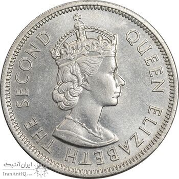 سکه 1 دلار 1974 الیزابت دوم - MS62 - هنگ کنگ