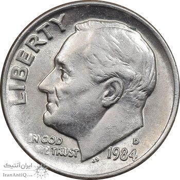 سکه 1 دایم 1984D روزولت - MS61 - آمریکا سکه 1 دایم 1984D روزولت - MS61 - آمریکا