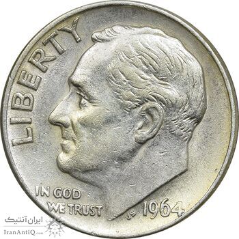 سکه 1 دایم 1964D روزولت - AU58 - آمریکا سکه 1 دایم 1964D روزولت - AU58 - آمریکا