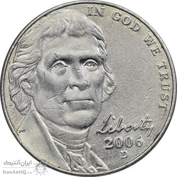 سکه 5 سنت 2006D جفرسون - AU58 - آمریکا