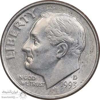 سکه 1 دایم 1993D روزولت - AU55 - آمریکا سکه 1 دایم 1993D روزولت - AU55 - آمریکا