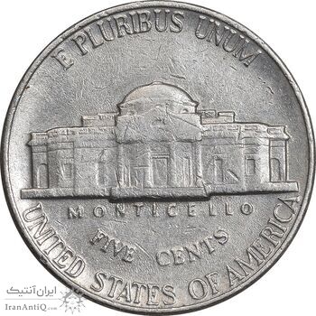 سکه 5 سنت 1989D جفرسون - EF45 - آمریکا