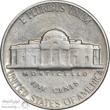 سکه 5 سنت 1966 جفرسون - EF45 - آمریکا