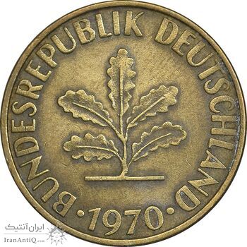 سکه 10 فینیگ 1970F جمهوری فدرال - EF45 - آلمان