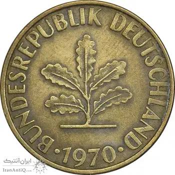سکه 10 فینیگ 1970F جمهوری فدرال - EF45 - آلمان