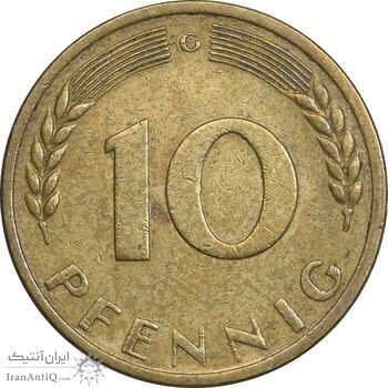 سکه 10 فینیگ 1950G جمهوری فدرال - EF45 - آلمان