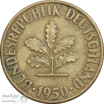 سکه 10 فینیگ 1950G جمهوری فدرال - EF45 - آلمان