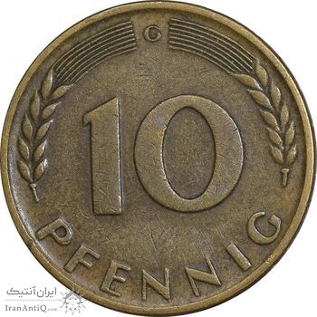 سکه 10 فینیگ 1950G جمهوری فدرال - EF45 - آلمان