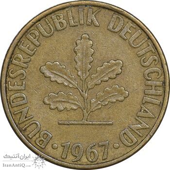 سکه 10 فینیگ 1967F جمهوری فدرال - EF45 - آلمان