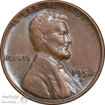 سکه 1 سنت 1956D لینکلن - EF45 - آمریکا