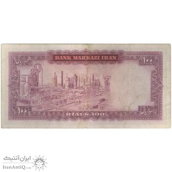 اسکناس 100 ریال (آموزگار - سمیعی) نوشته قرمز - VF35 - محمد رضا شاه